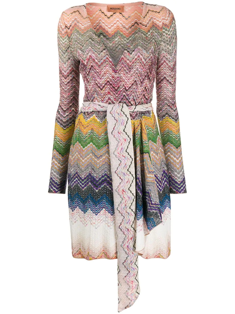 zig-zag print dress - 1