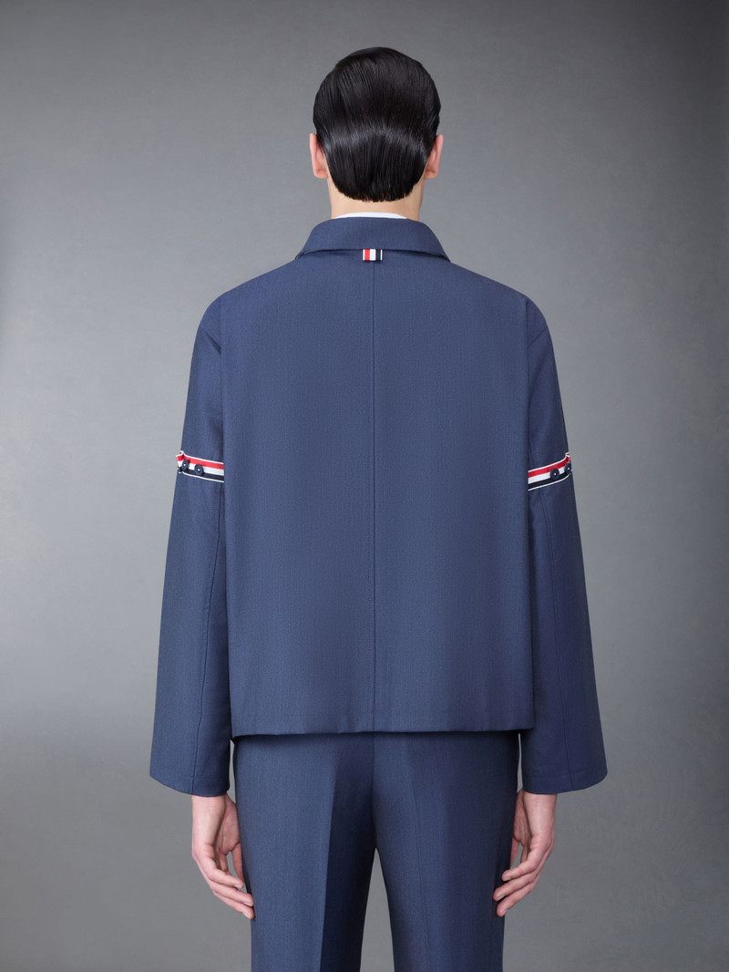 Thom Browne Super 120's Armband Relaxed Zip Front Jacket outlook