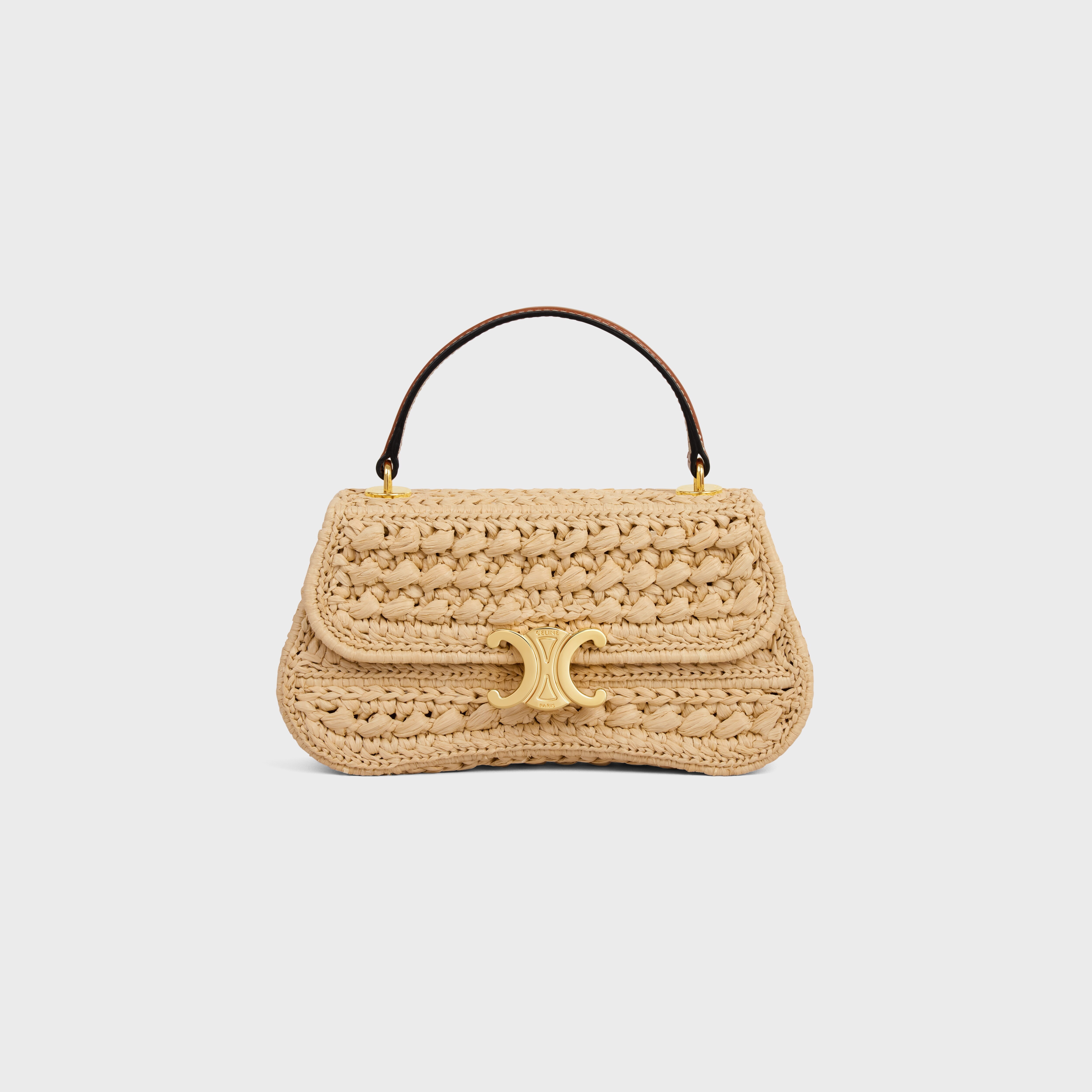 【CELINE】Teen Lola ラフィア風 テキスタイル ミニバッグ 人気 CELINE TEEN CELINE LOLA IN RAFFIA EFFECT TEXTILE | REVERSIBLE