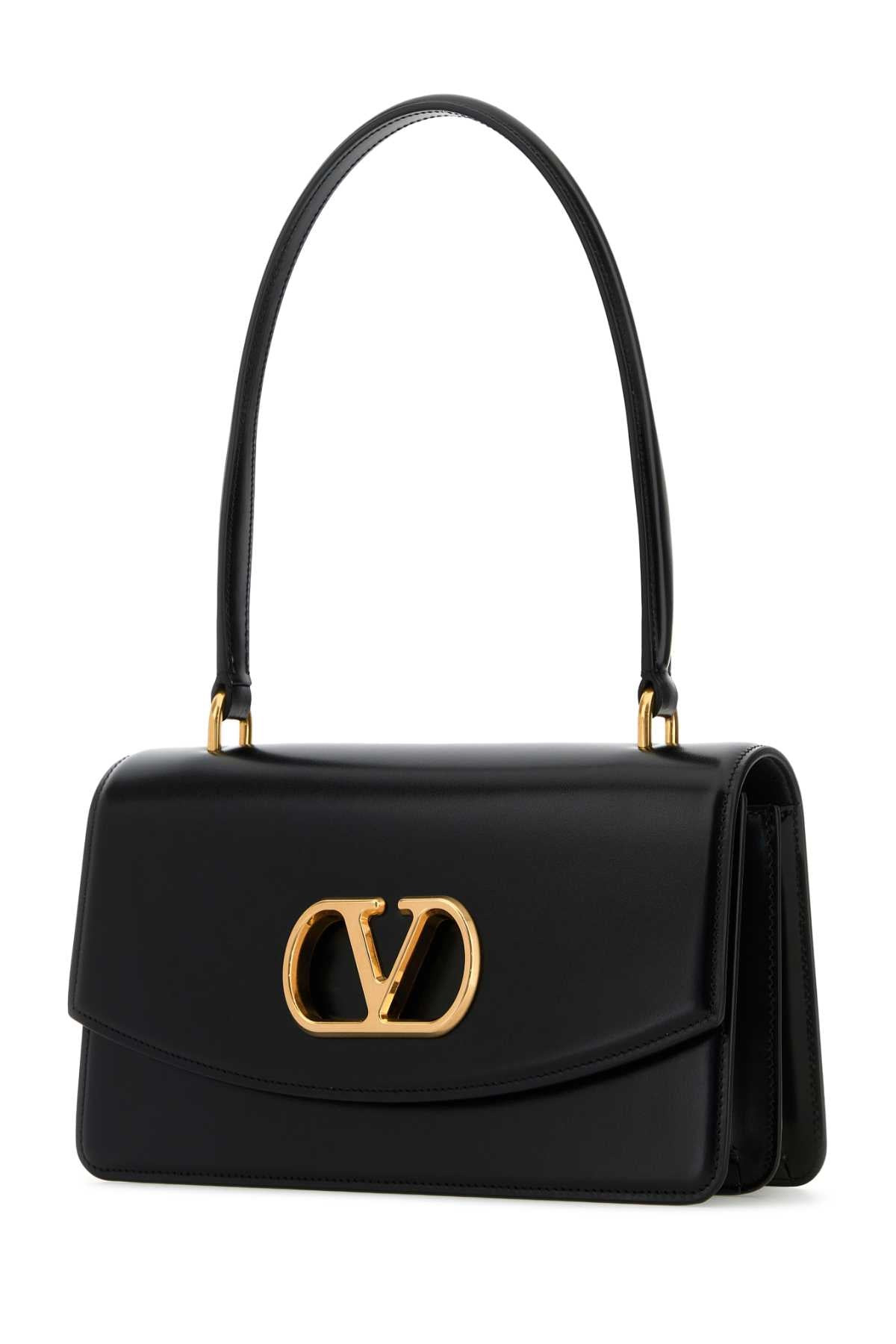 Valentino Garavani Women Black Leather Vain Shoulder Bag - 2