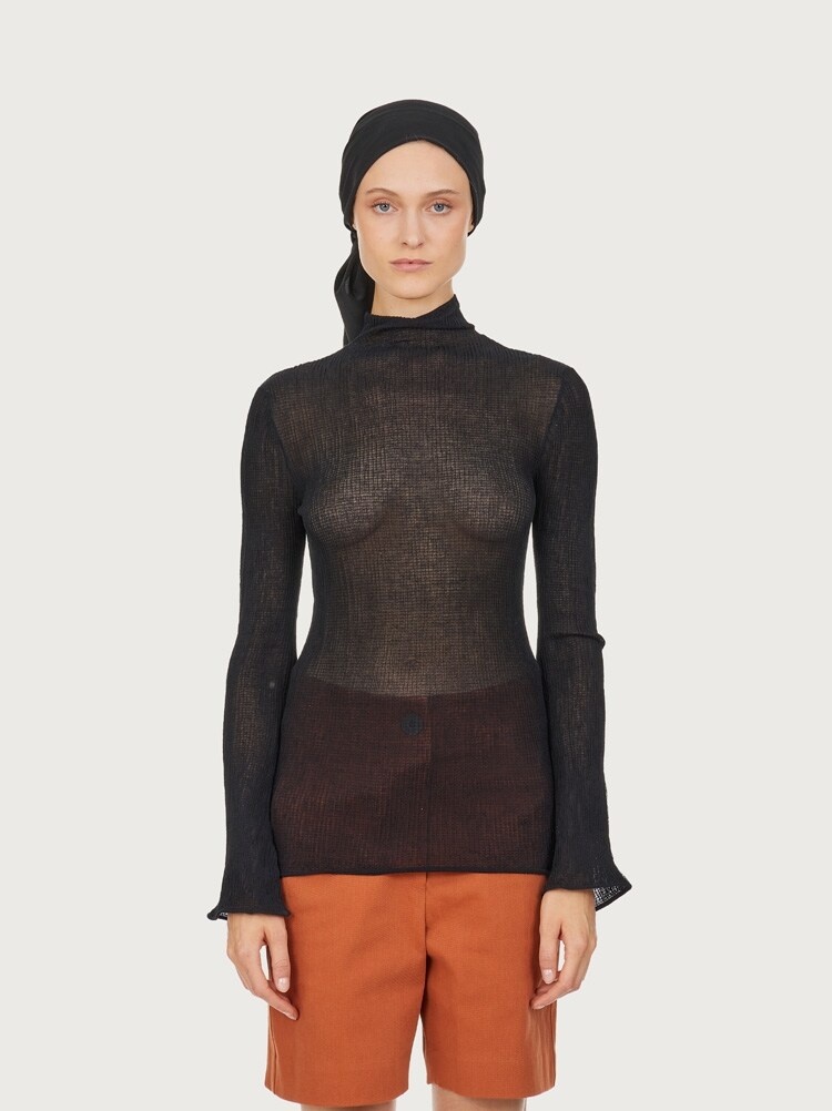 HIGH NECK KNITTED TOP - 2