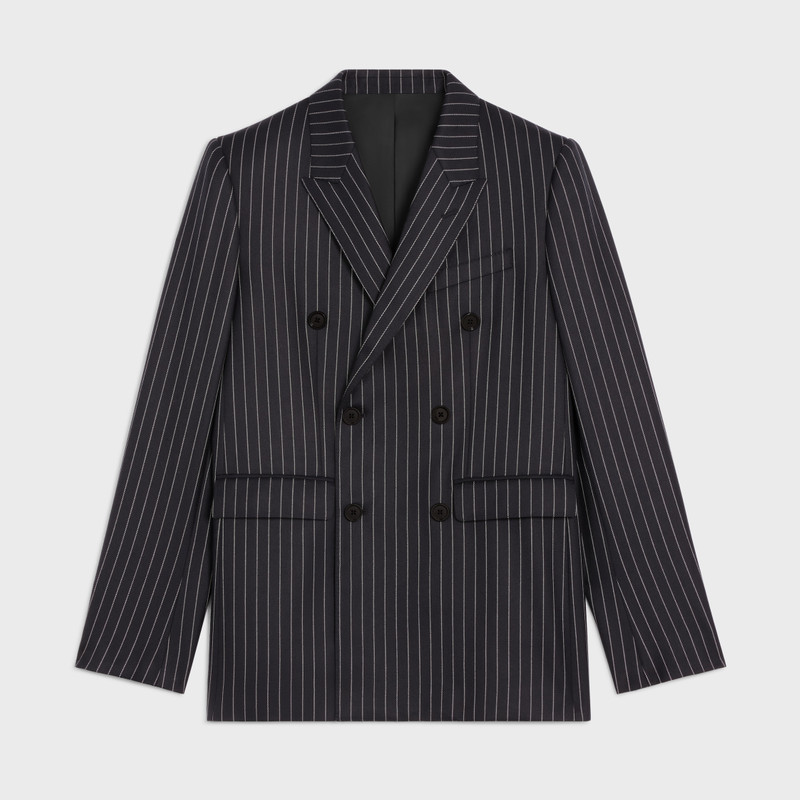 camden jacket in striped wool gabardine - 1