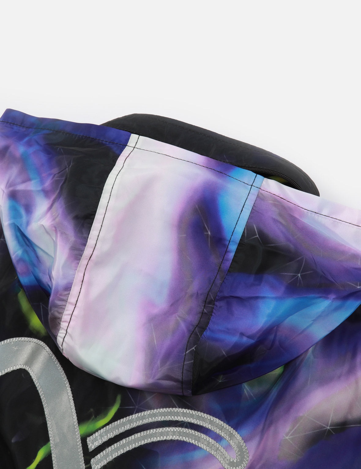 Abstract Print Hooded Wind Coat - 10