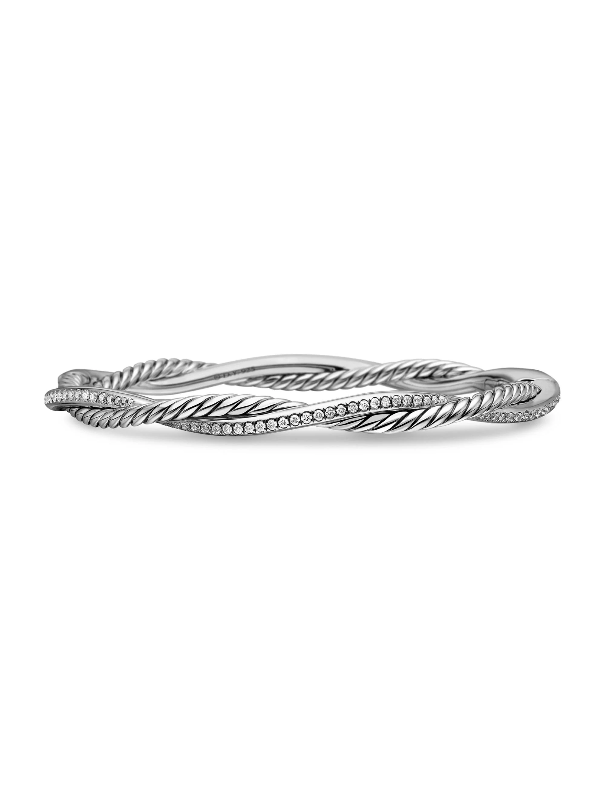 Women's Petite Infinity Bracelet in Sterling Silver - Diamond - 1