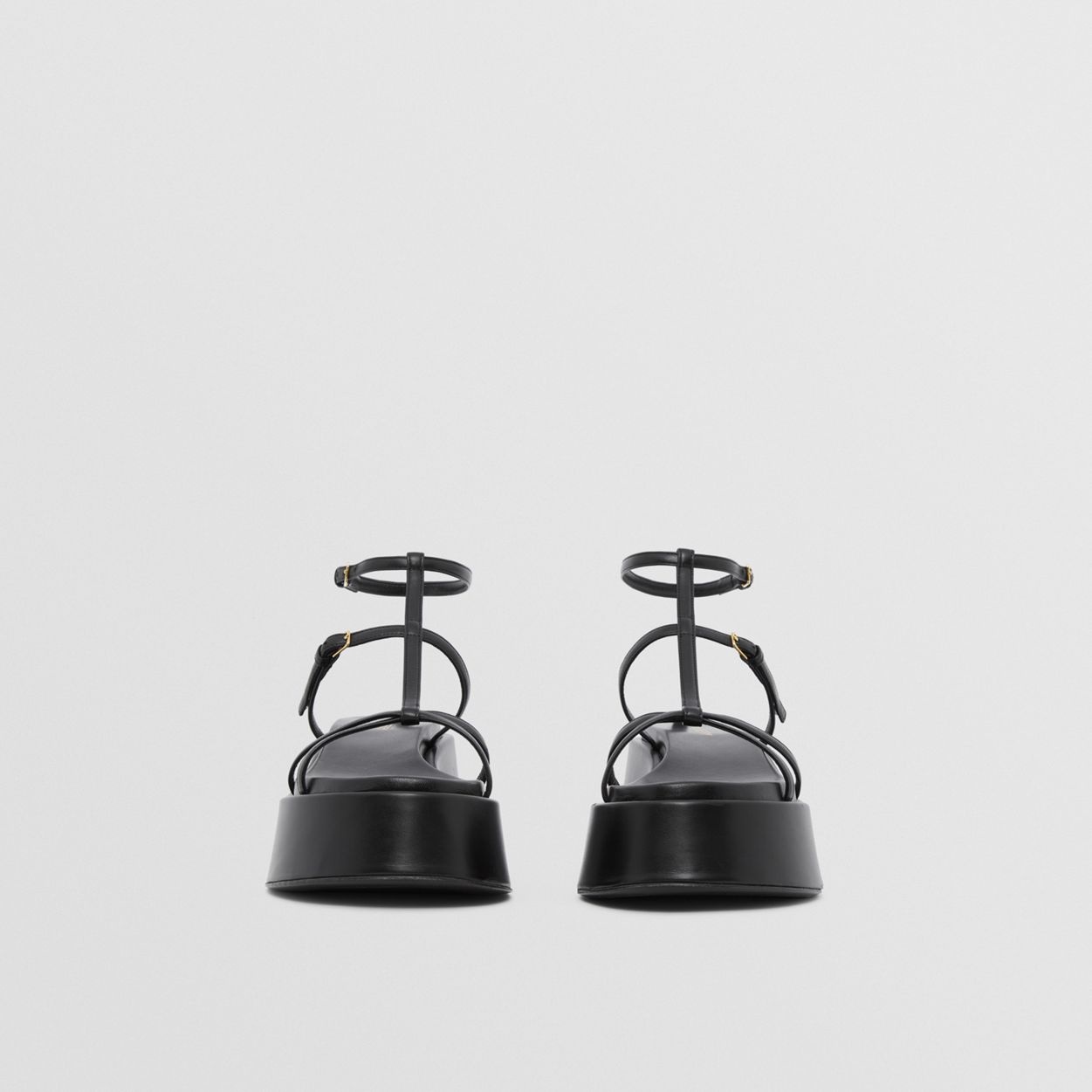 Leather Platform Sandals - 5