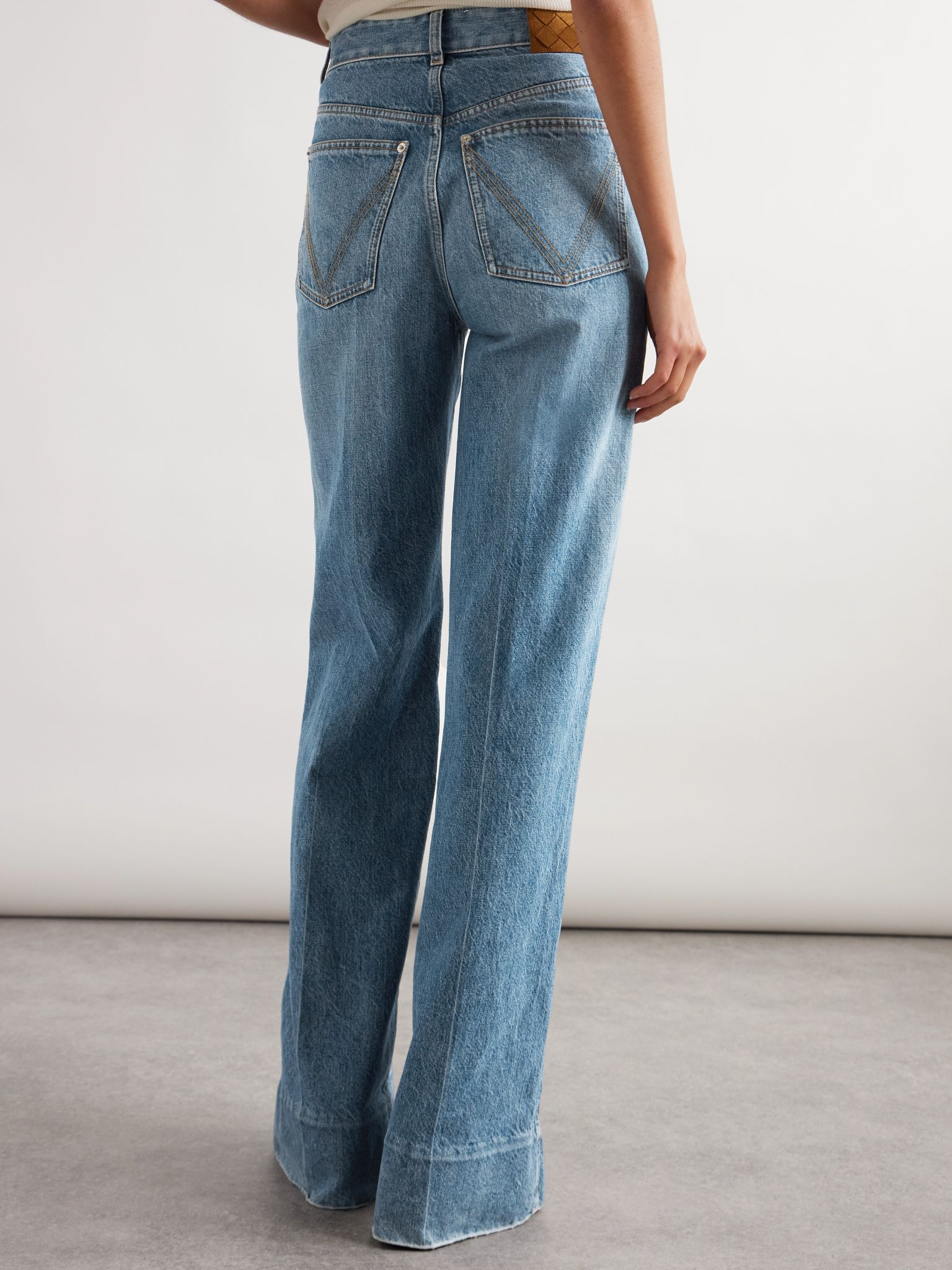 High-rise straight-leg jeans Mid denim - 4