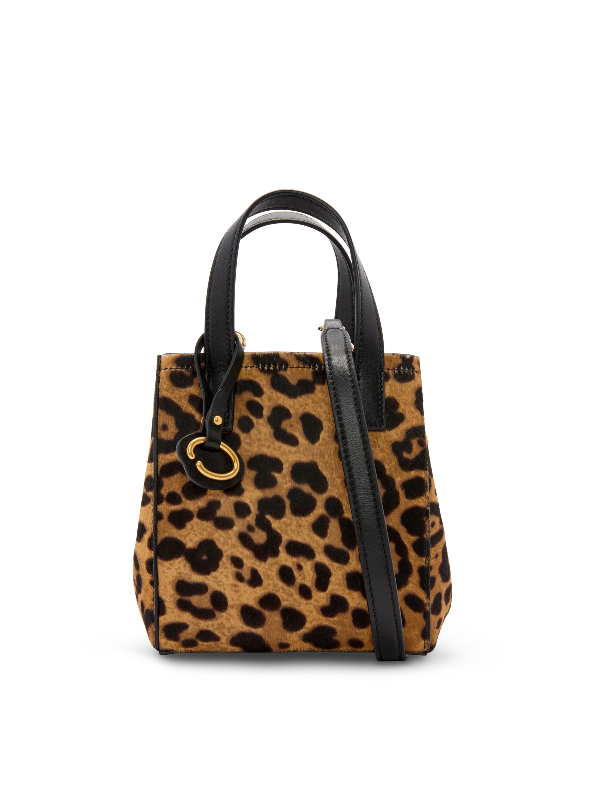 MINI JAGUAR PRINTED HAIRCALF SQUARE TOTE - 4