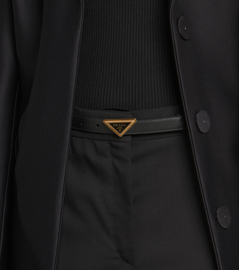 Prada Triangle saffiano leather belt outlook