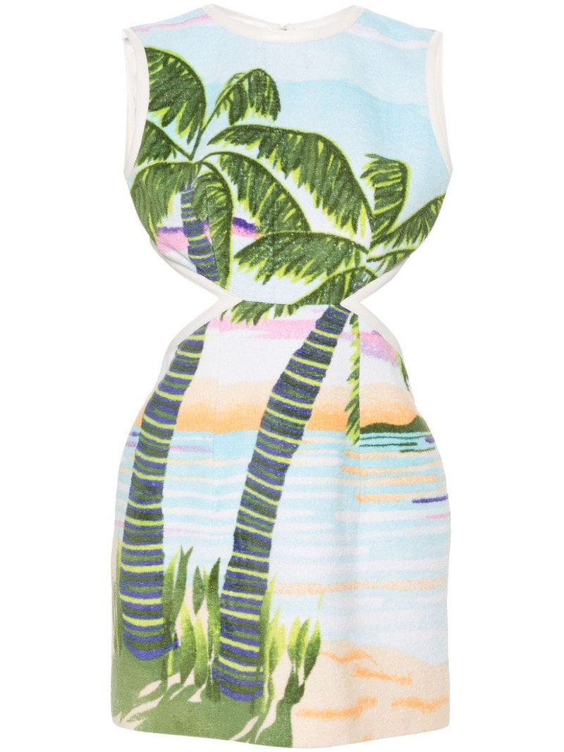 beach print-jacquard mini dress 1