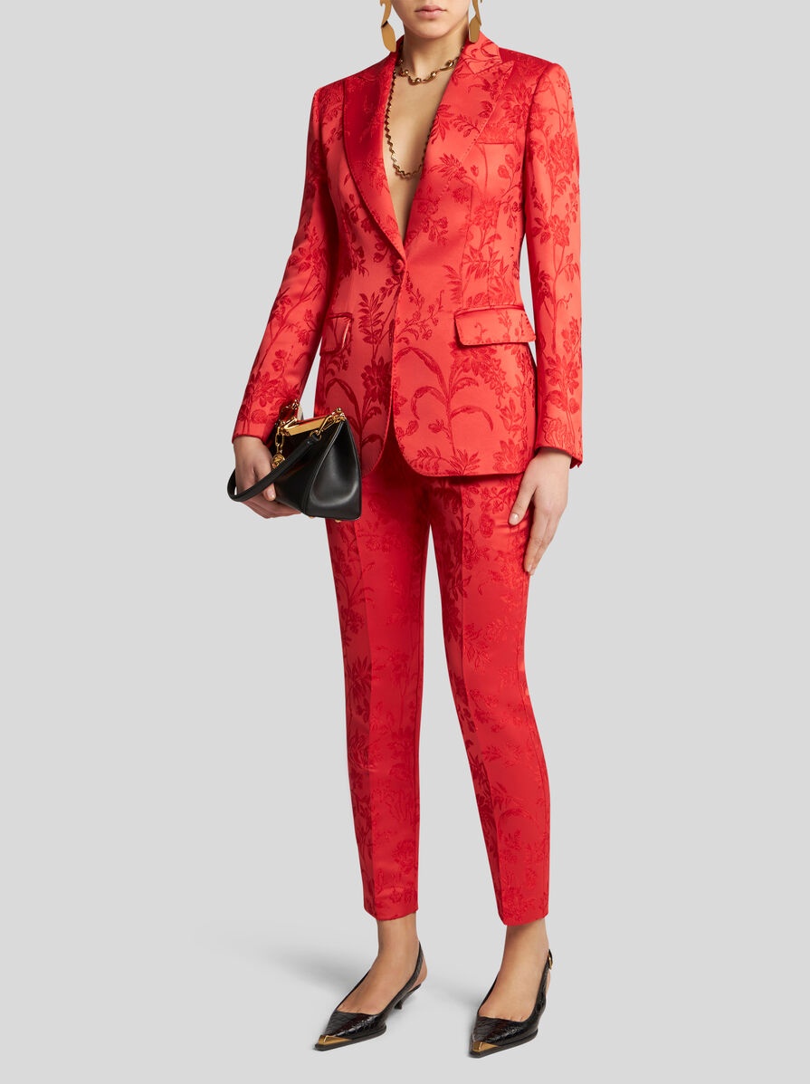 JACQUARD BROCADE CIGARETTE TROUSERS - 4