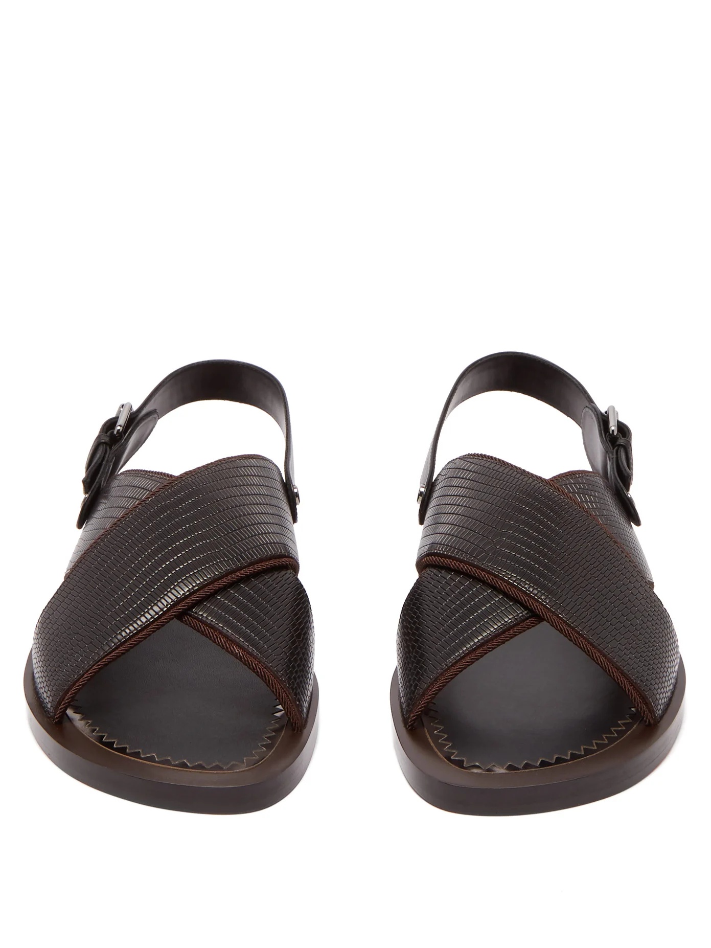 Elba lizard-effect leather sandals - 6