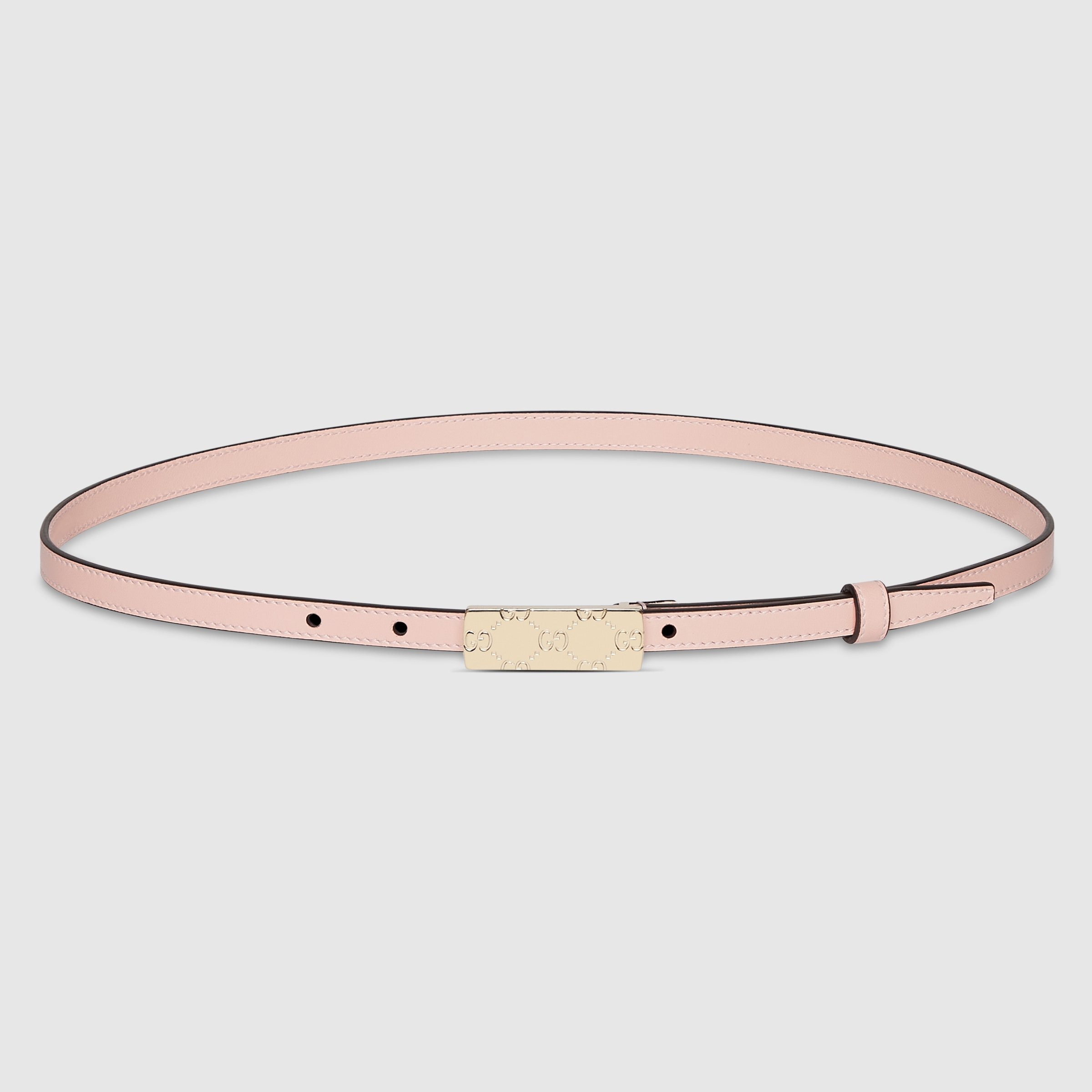 Thin belt with plaque buckle - 1