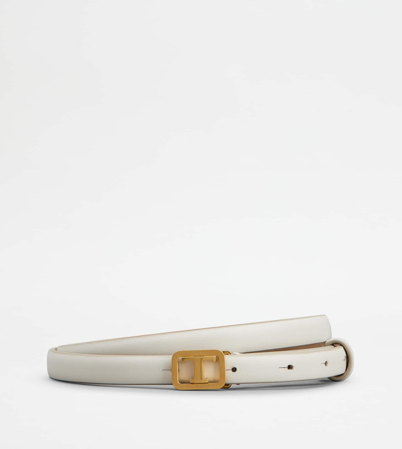 T TIMELESS BELT IN LEATHER - WHITE 1