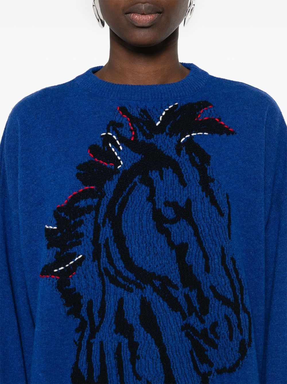 Horse Head-jacquard jumper - 5