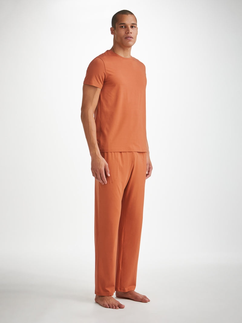 Men's Lounge Trousers Basel Micro Modal Stretch Terracotta - 2