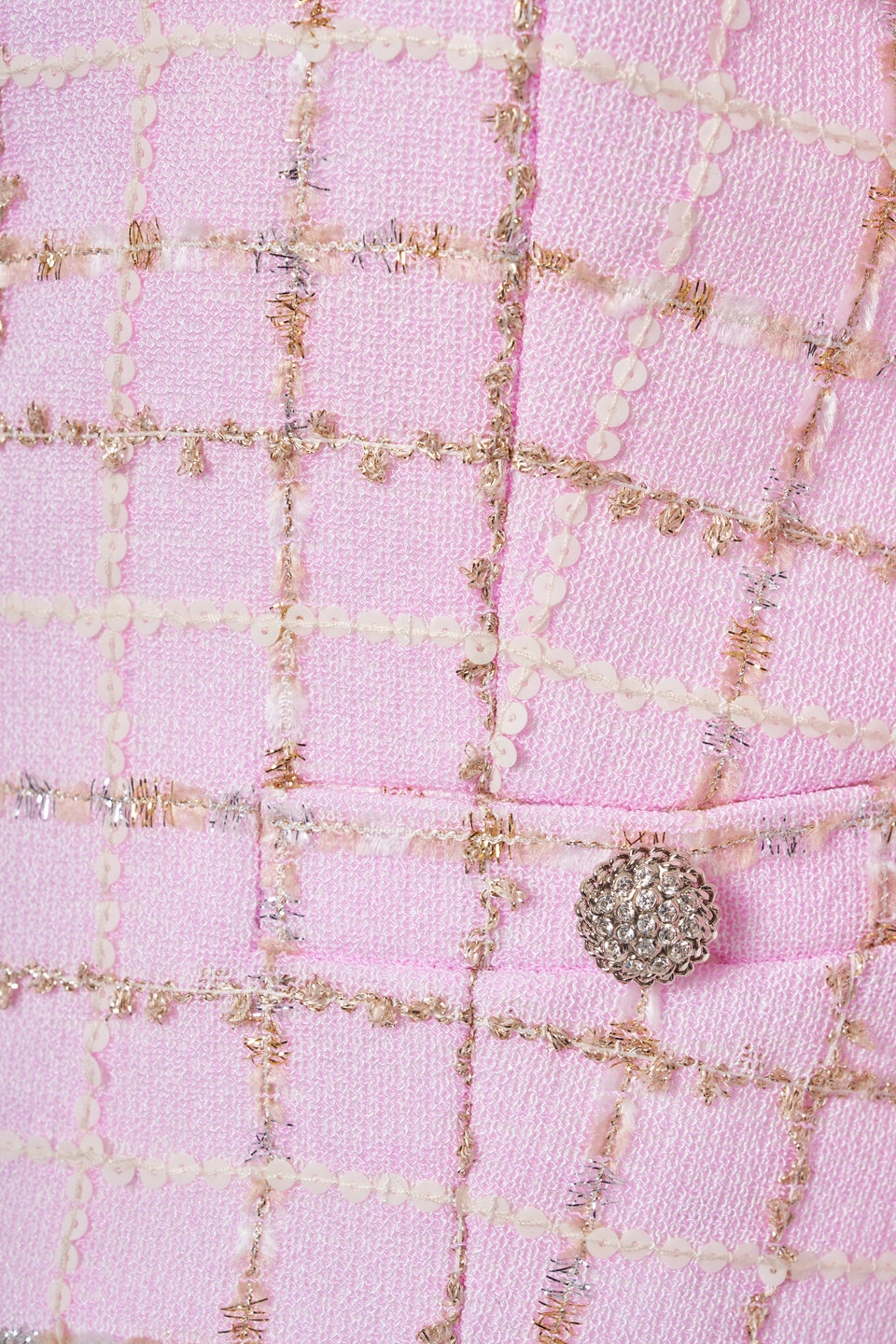 SEQUIN CHECKED TWEED CROPPED JACKET WITH JWL ZIP - 3