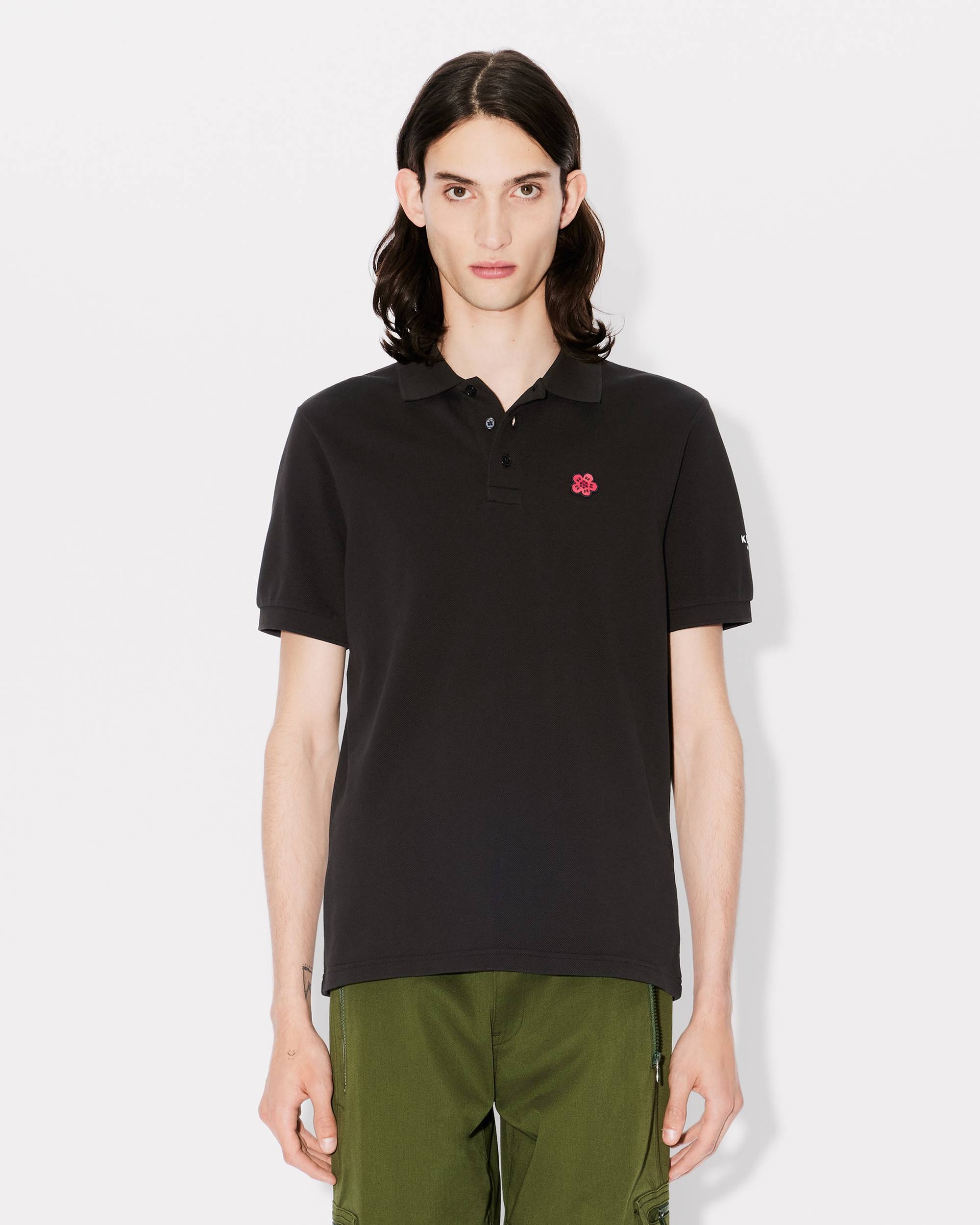 'Boke Flower' embroidered slim polo - 3