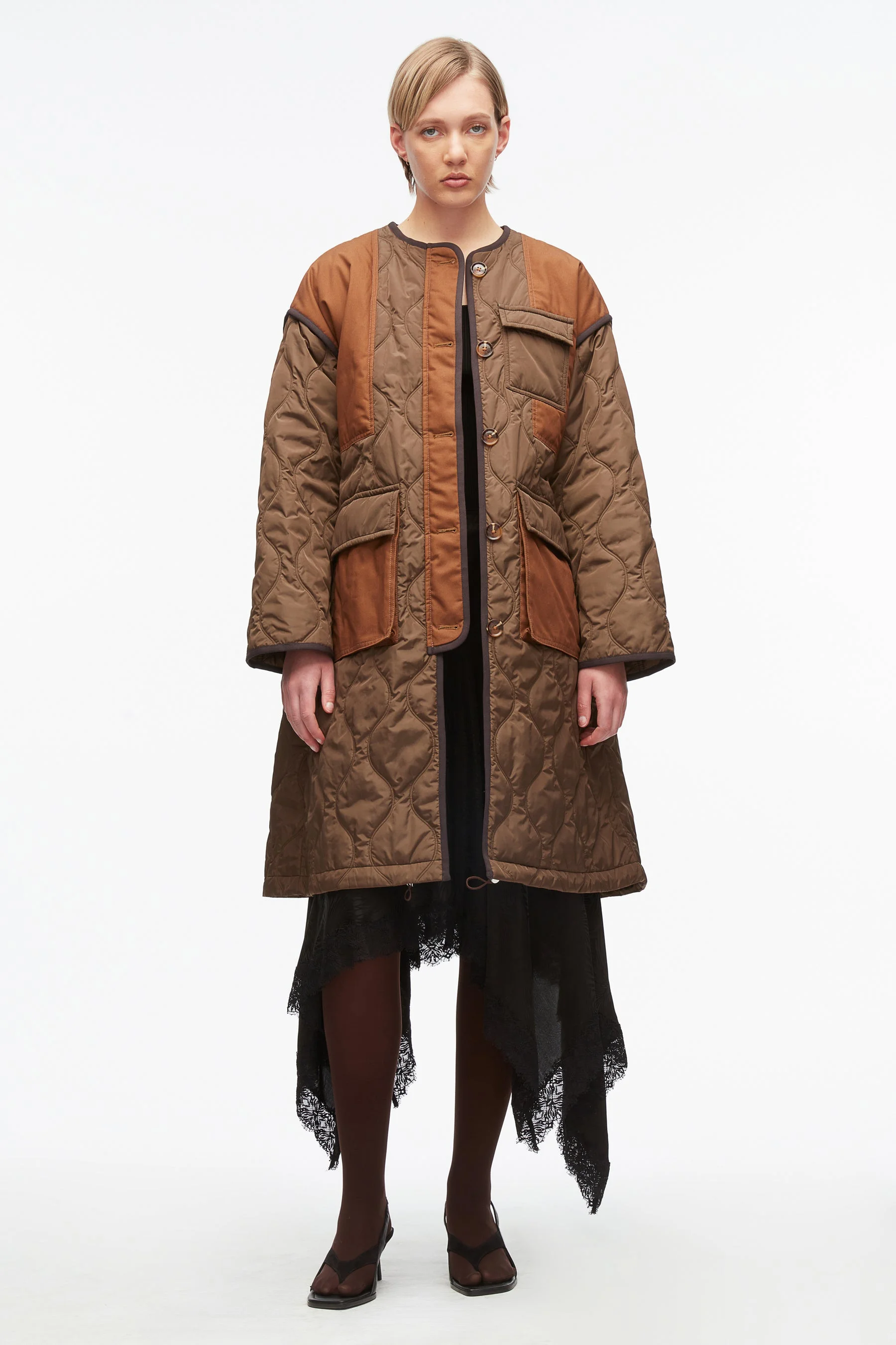 Quilted Nylon Liner Coat - 1