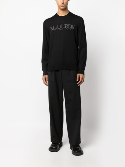 Alexander McQueen embroidered-logo cotton jumper outlook