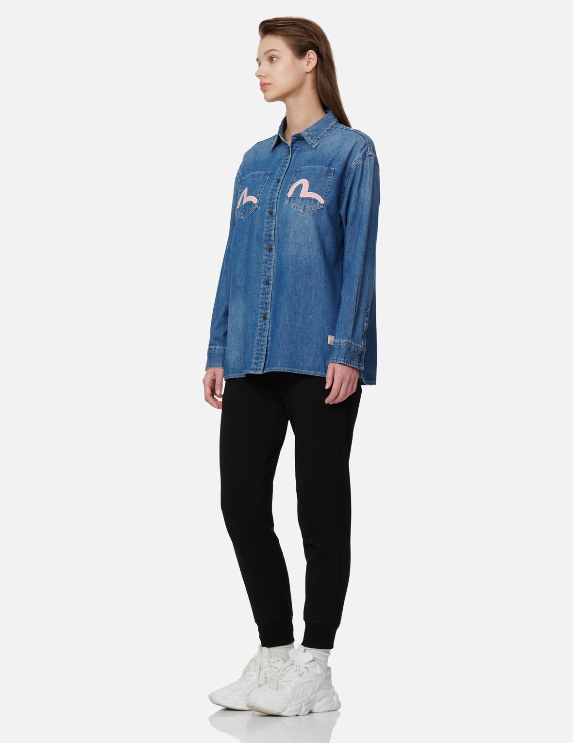 Daruma Print Denim Shirt - 4