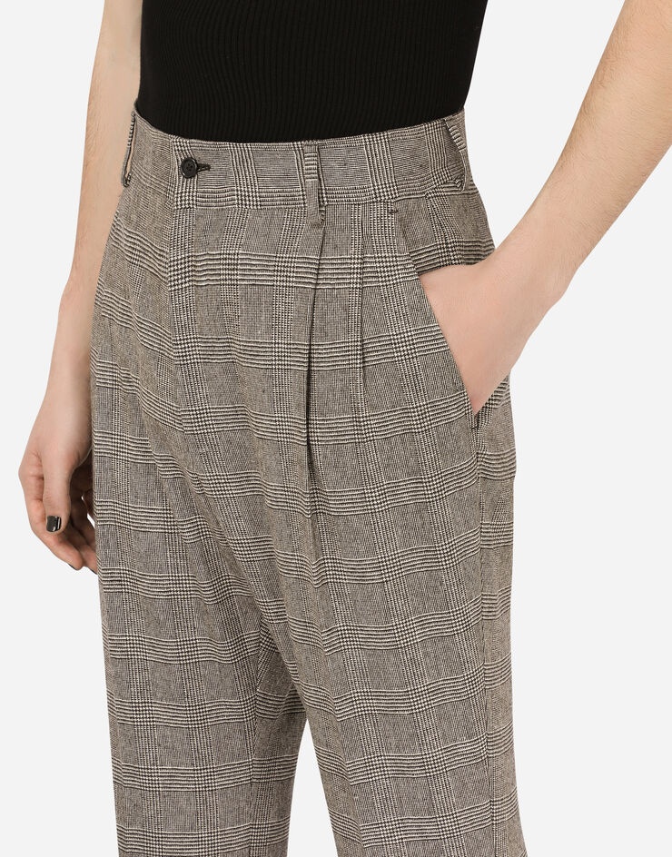 Wool glen plaid pants - 4