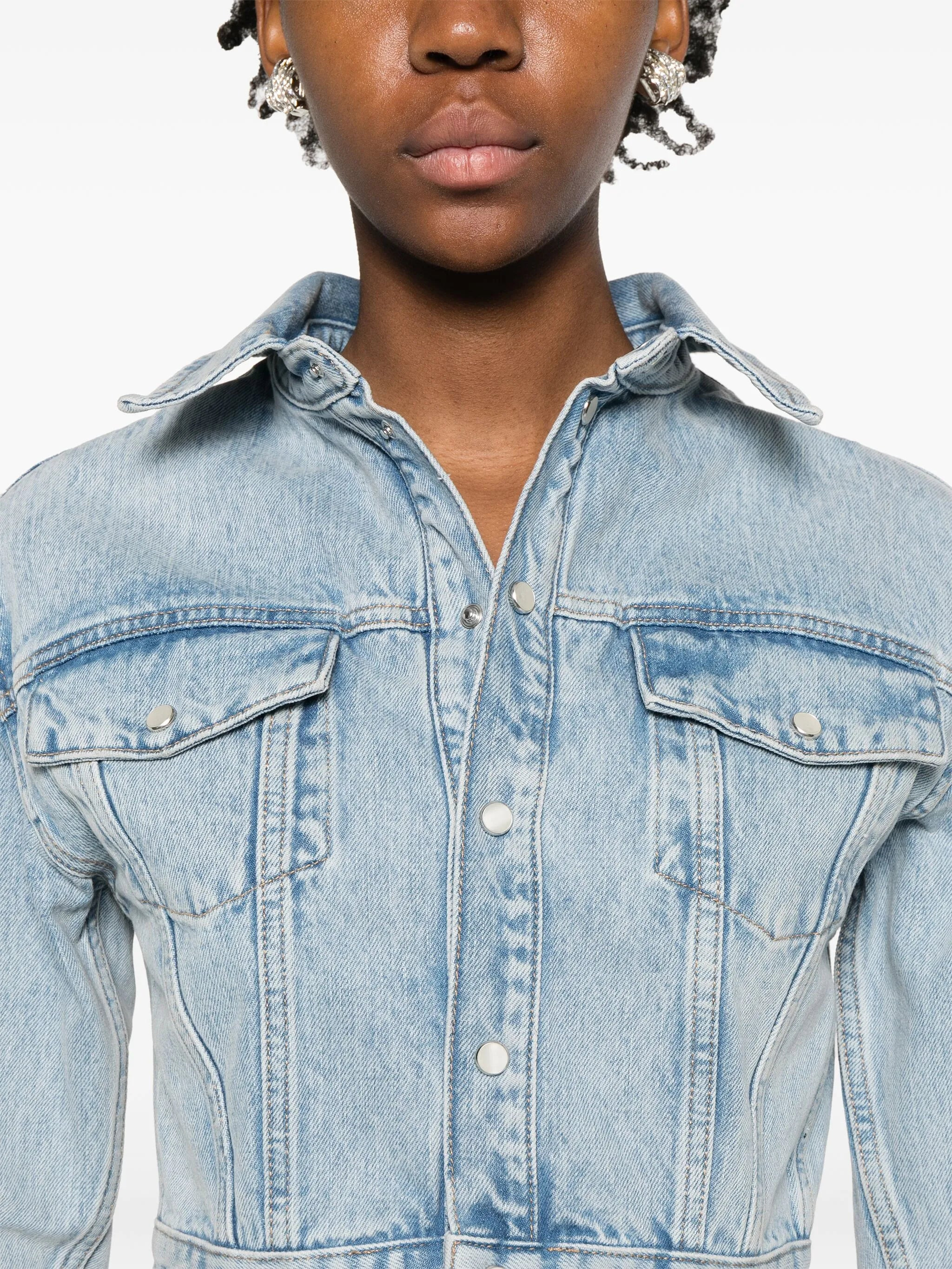 cropped denim jacket - 5