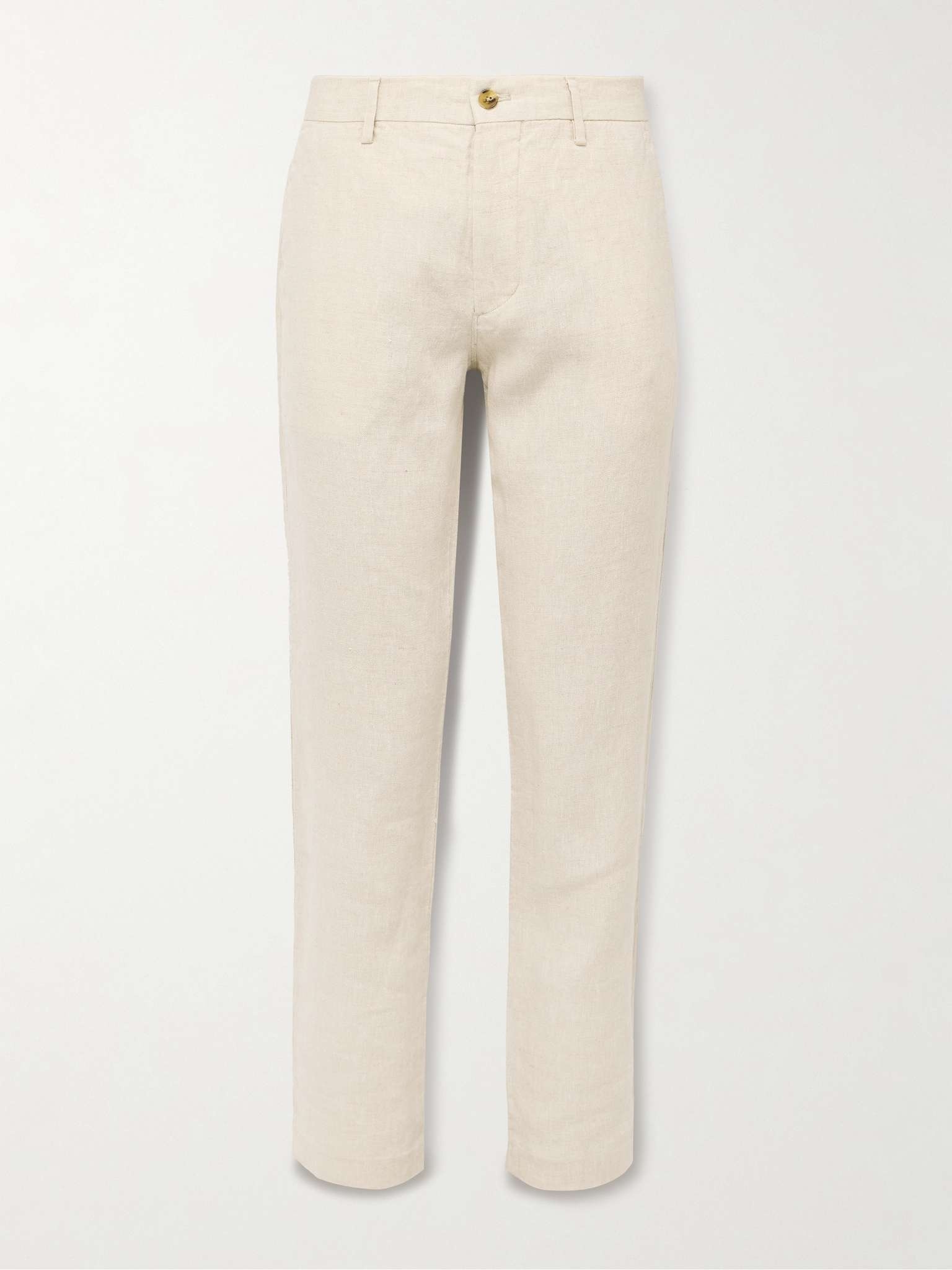 Theo 1454 Tapered Linen Trousers - 1