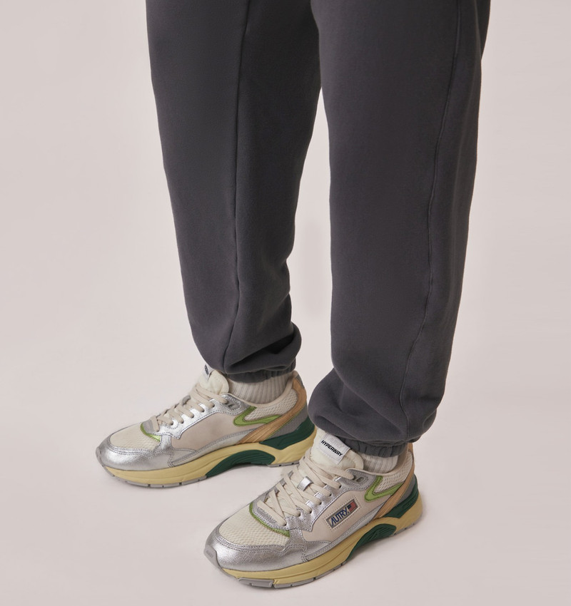 AUTRY HYPERWAY SNEAKERS IN MARSHMALLOW AND SILVER-TONE LAMINATED LEATHER AND MESH outlook