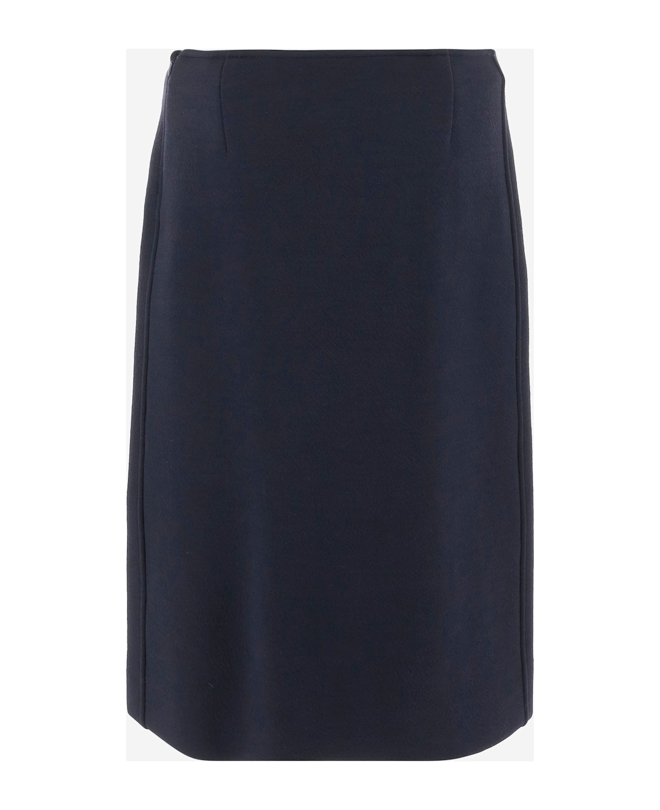 Wool Blend Midi Skirt - 2