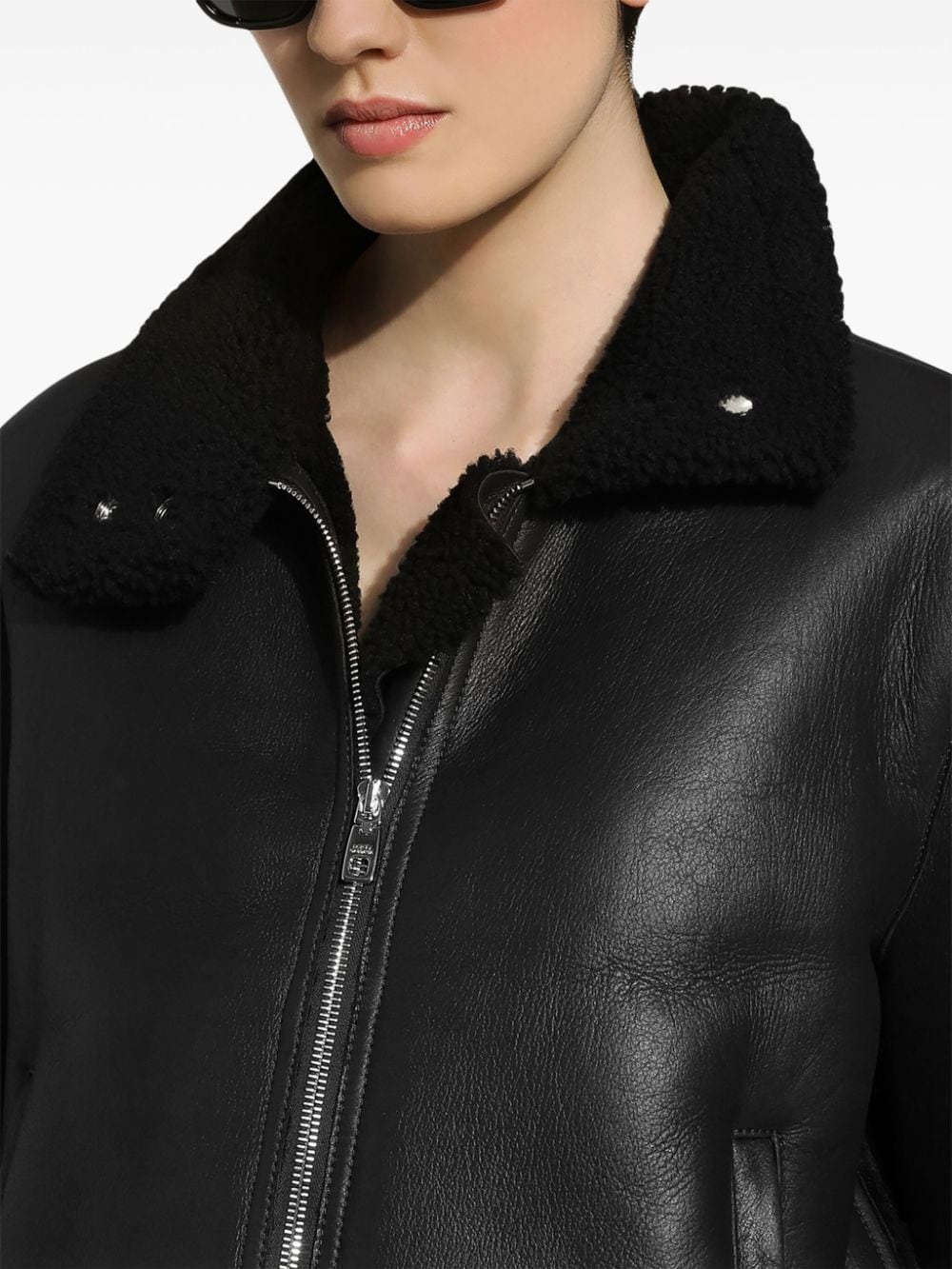 lambskin biker jacket - 5