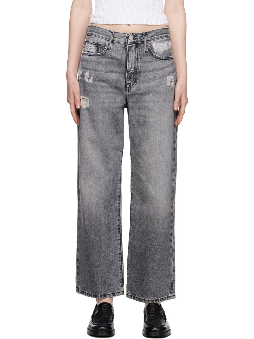 Gray 'Le Jane Crop' Jeans - 1