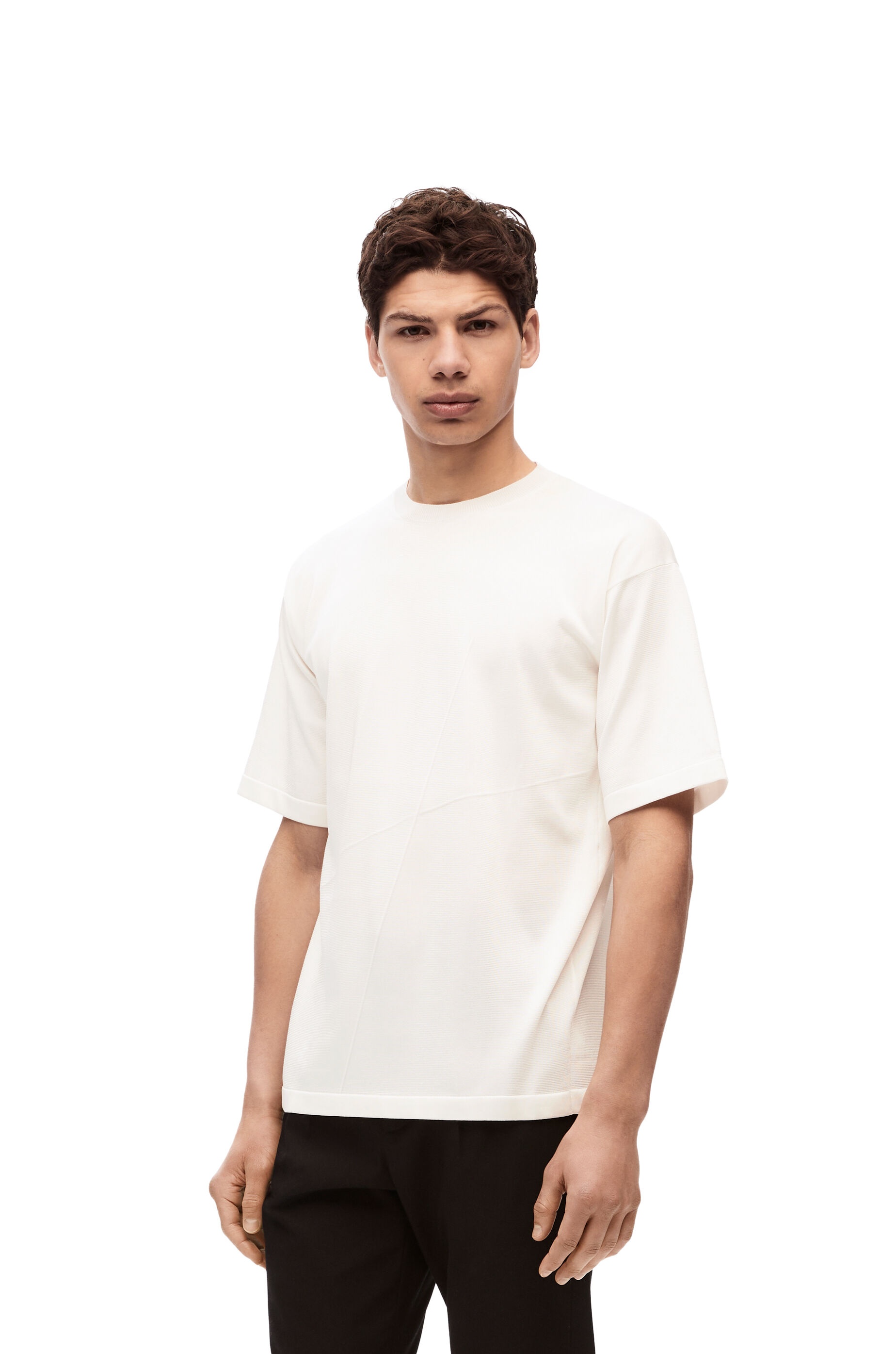 Pleated T-shirt in silk - 3