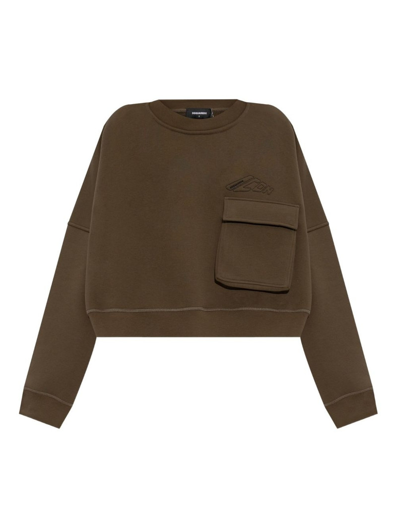 pocket-detail cropped sweatshirt 1