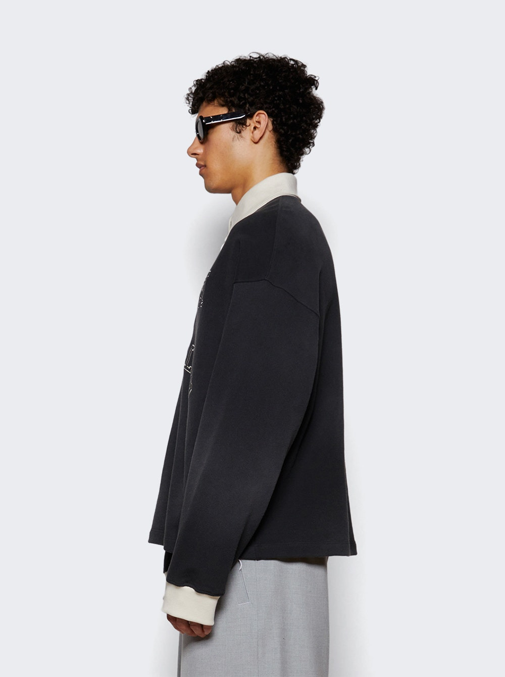 N Long Sleeve Polo Shirt Black - 3