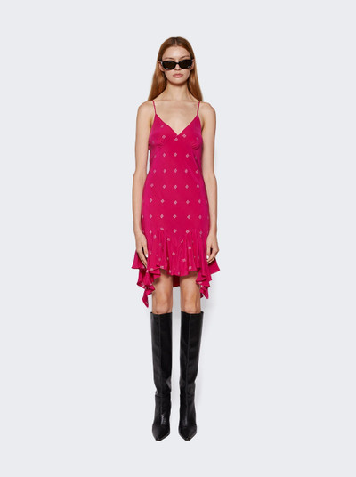 Givenchy Ruffle Silk Mini Dress Fuchsia outlook