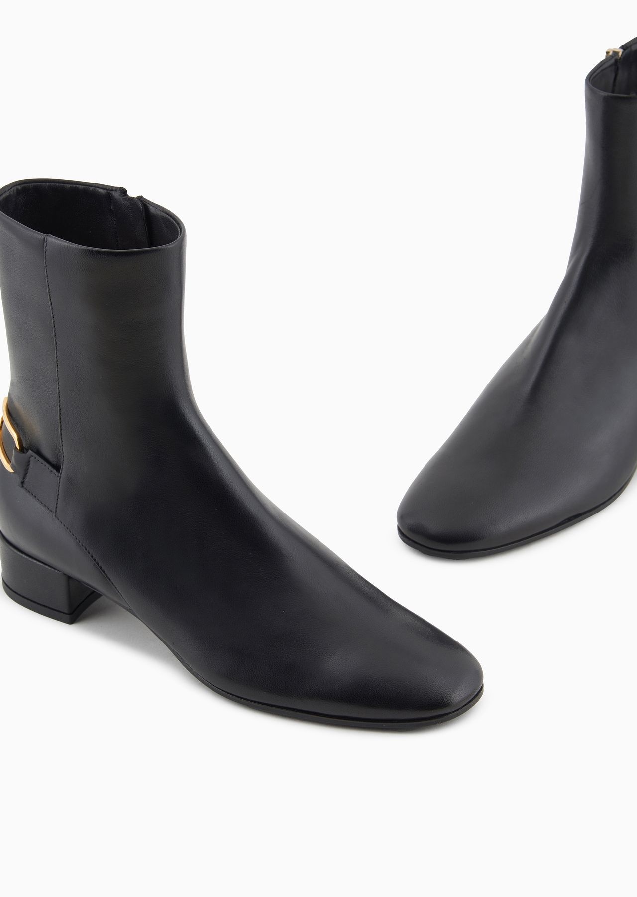 Nappa-leather ankle boots with an eagle plate - 4