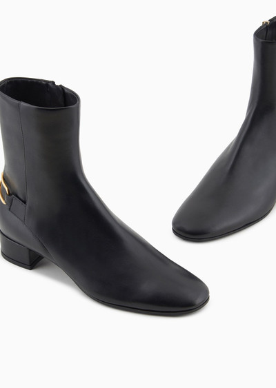 EMPORIO ARMANI Nappa-leather ankle boots with an eagle plate outlook