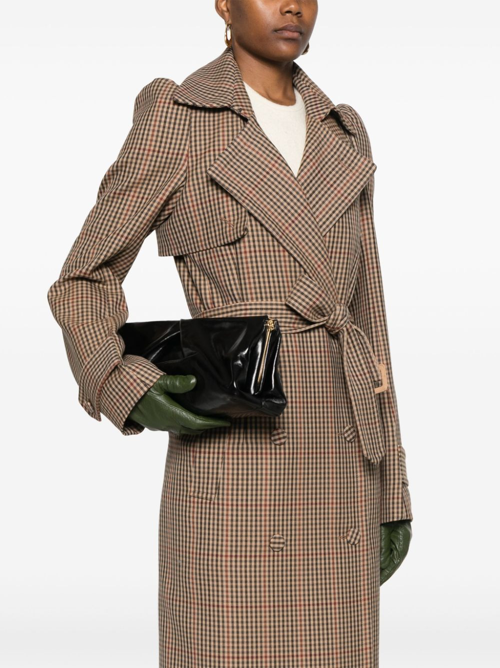 Dries Van Noten Women Large Leather Clutch Bag, With Detachable Adjustable Shoulder Strap. - 5