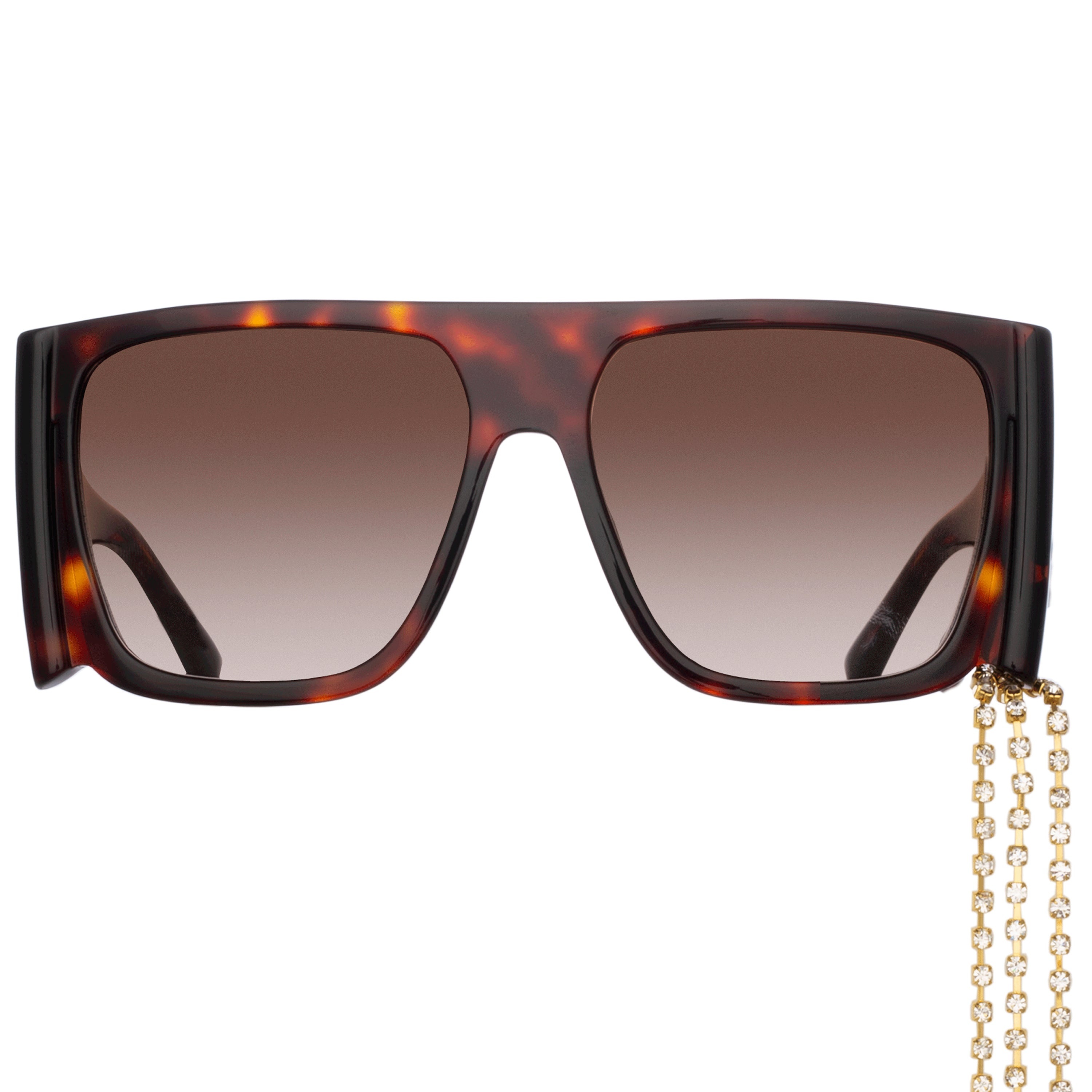 MAGDA BUTRYM FLAT TOP SUNGLASSES IN TORTOISESHELL AND BROWN - 1