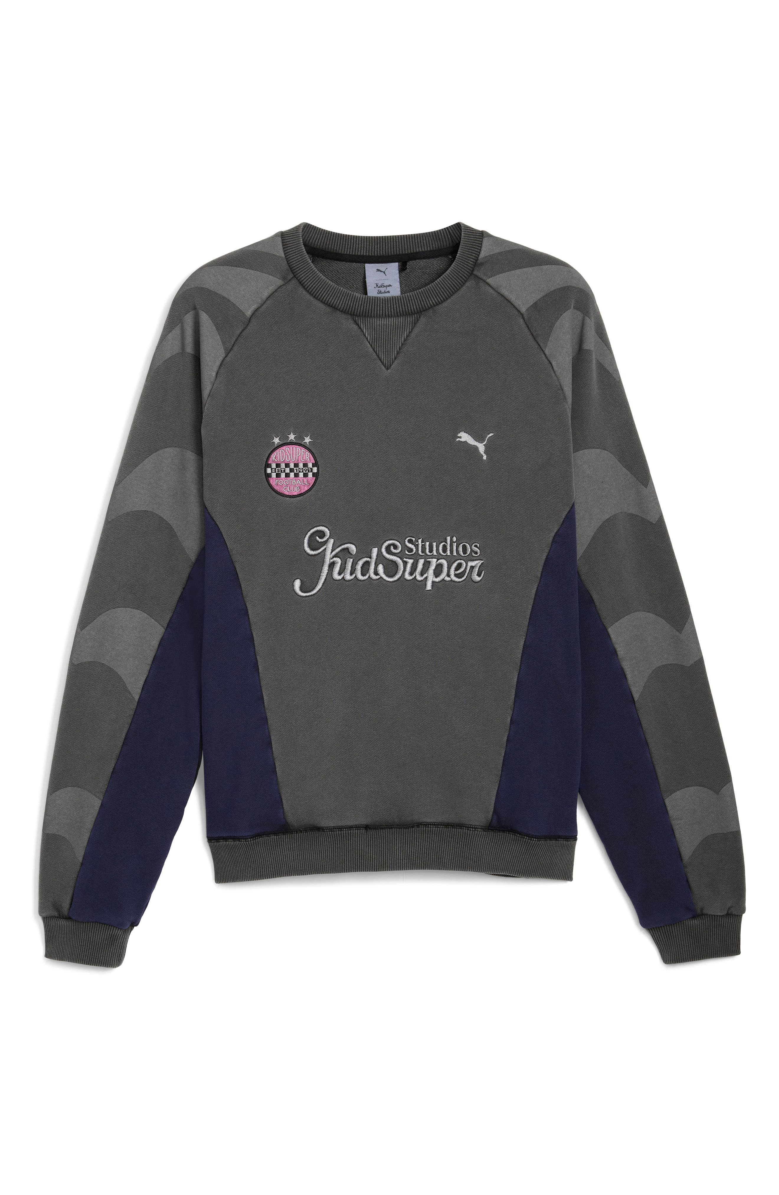 PUMA x KidSuper MCFC Embroidered Cotton Graphic Sweatshirt in Puma Black at Nordstrom - 4