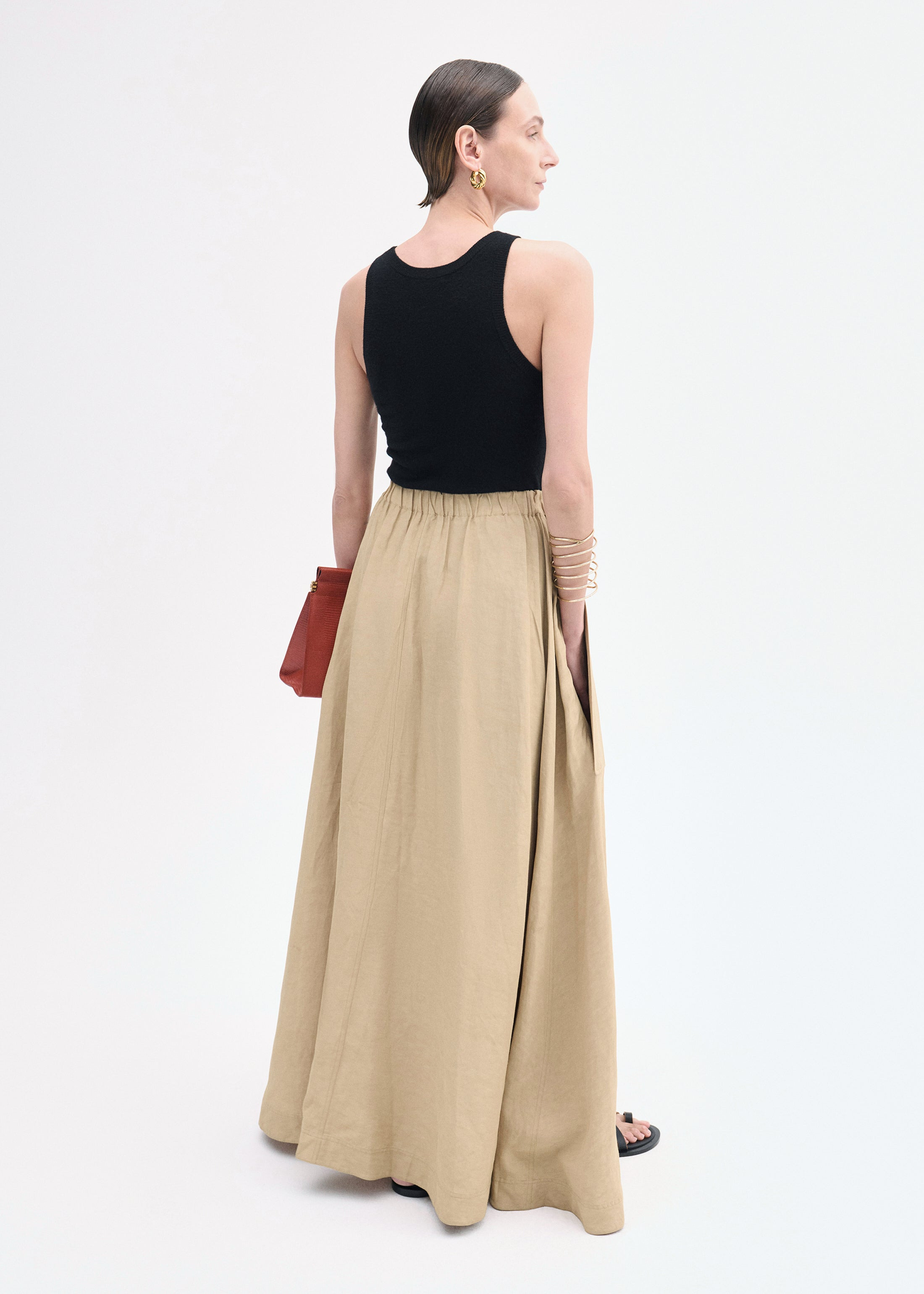 Parachute Skirt in Viscose Linen - 3