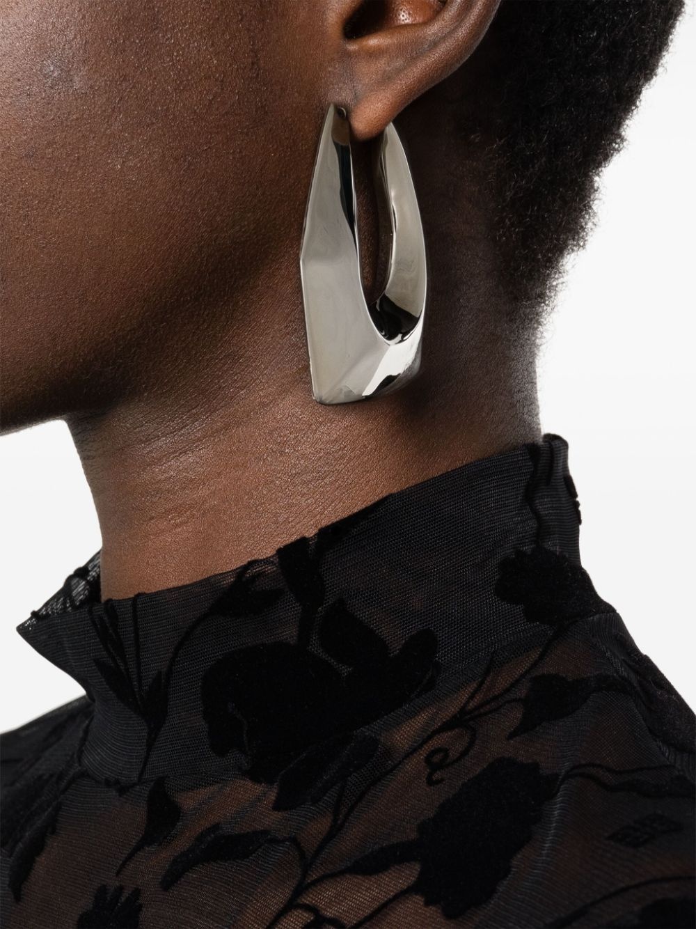 Modernist geometric hoop earrings - 2
