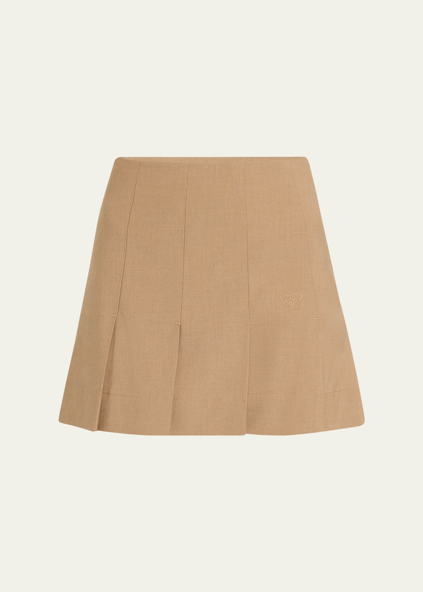 Pleated Melange Mini Skirt - 1