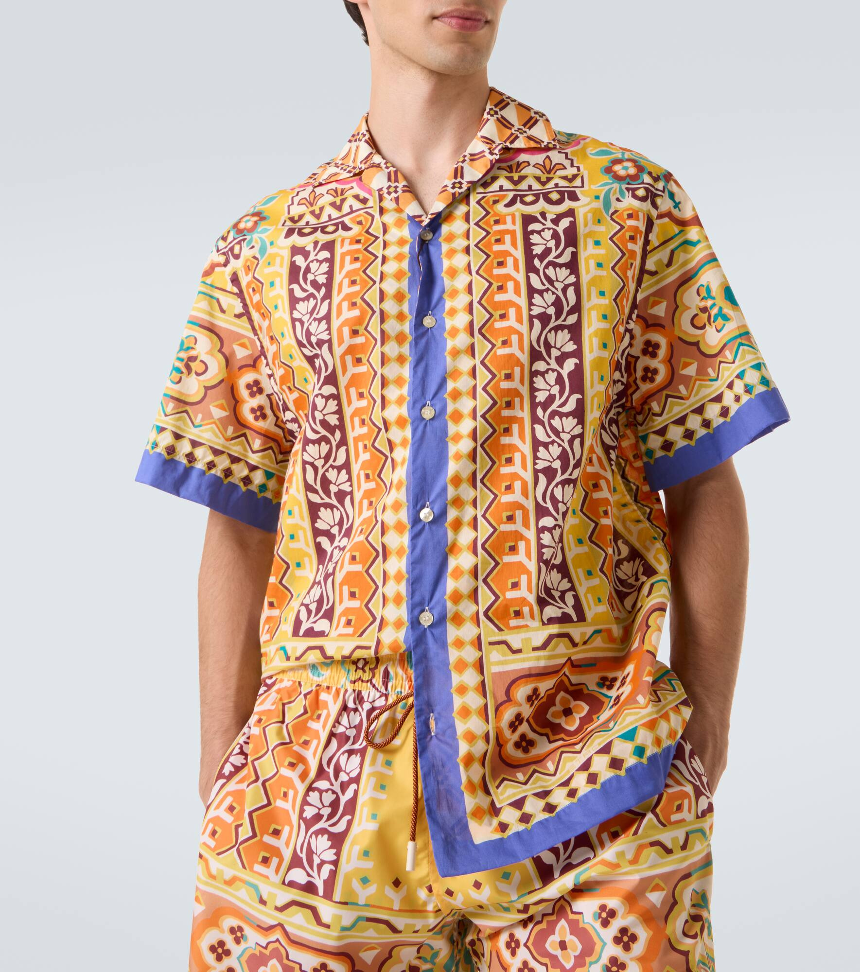 Printed cotton bowling shirt - 5
