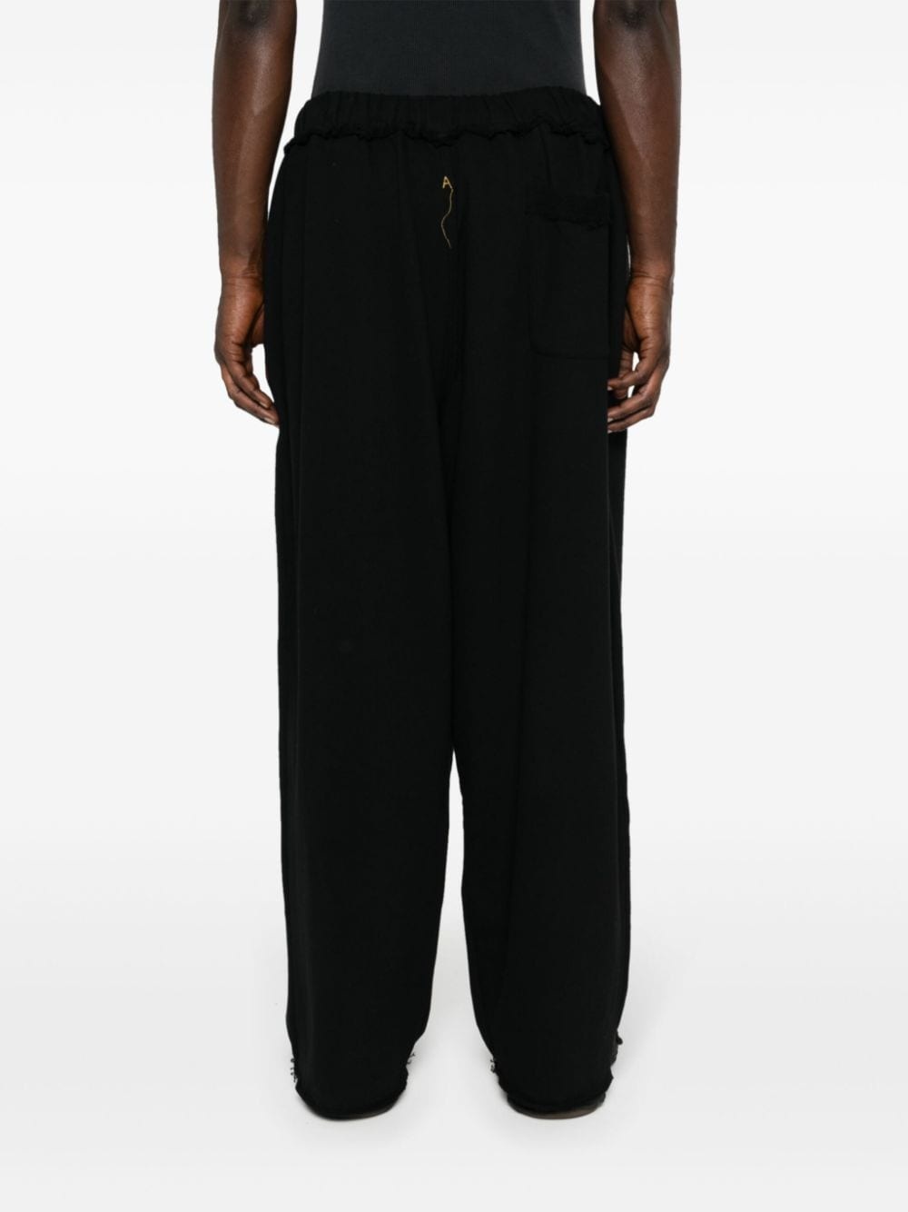logo-embroidered wide-leg trousers - 4