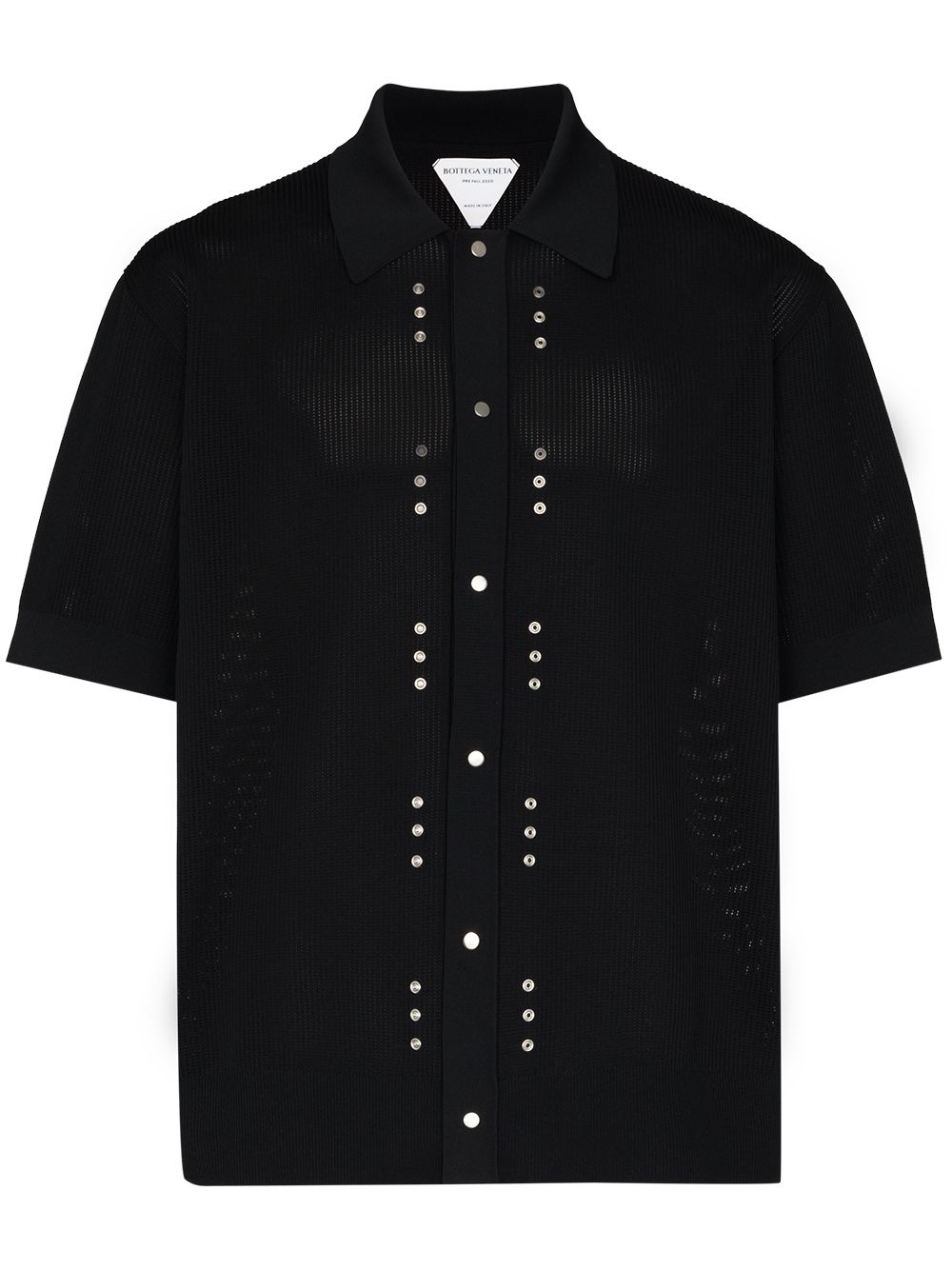 embellished-detail fine-knit polo shirt - 1