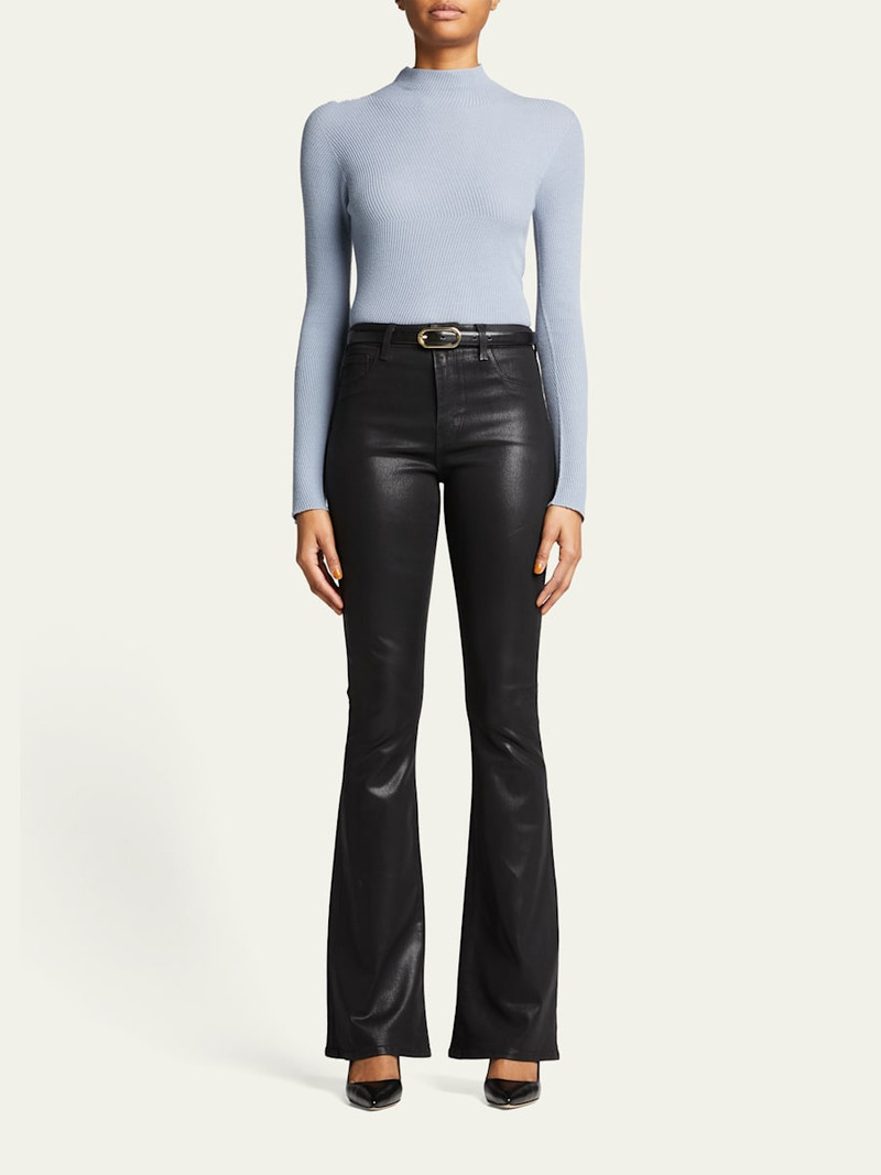 L'AGENCE Marty Ultra High-Rise Coated Flare Jeans outlook