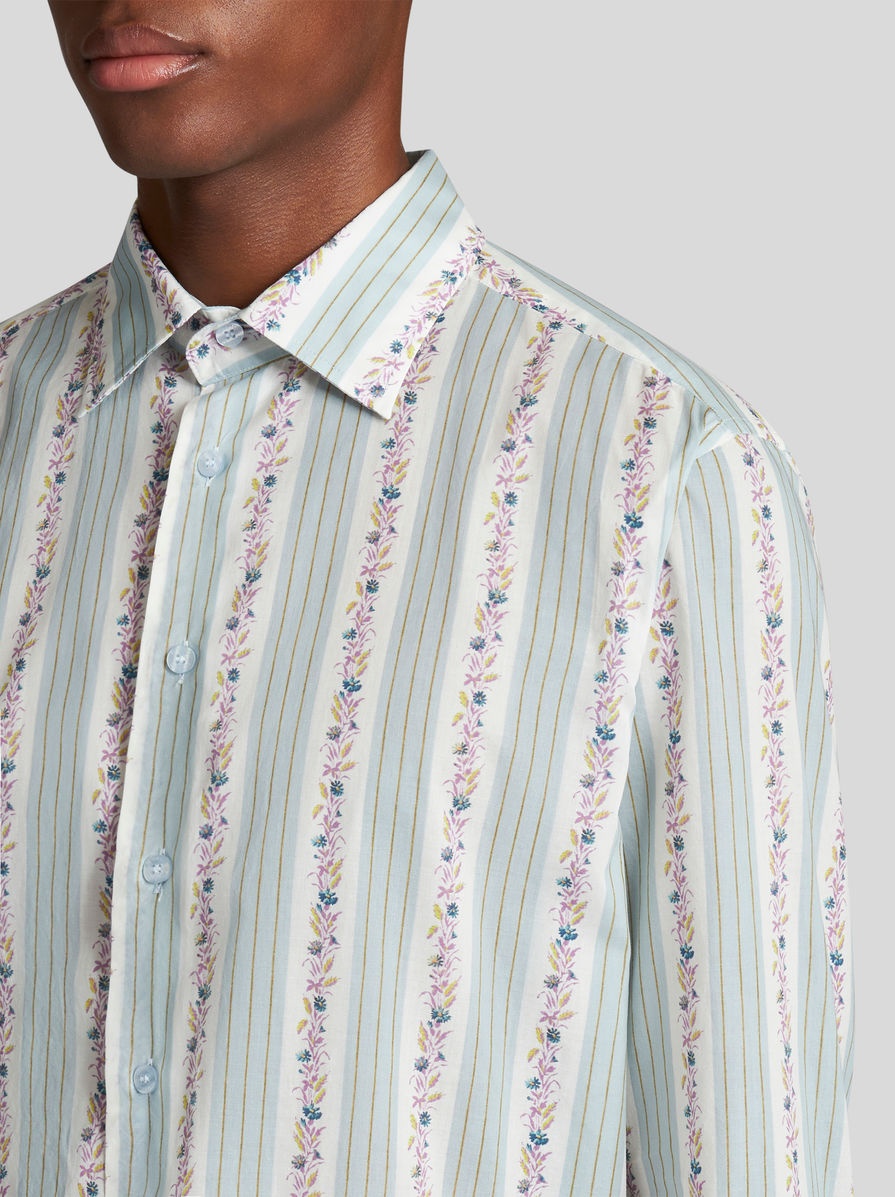 STRIPED SHIRT WITH FLOWERS - 3