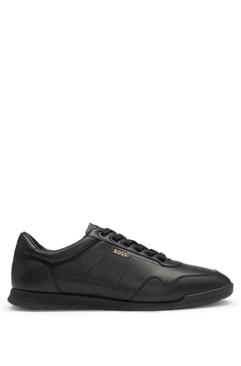 NAPPA-LEATHER TRAINERS WITH PERFORATED DETAILS 1