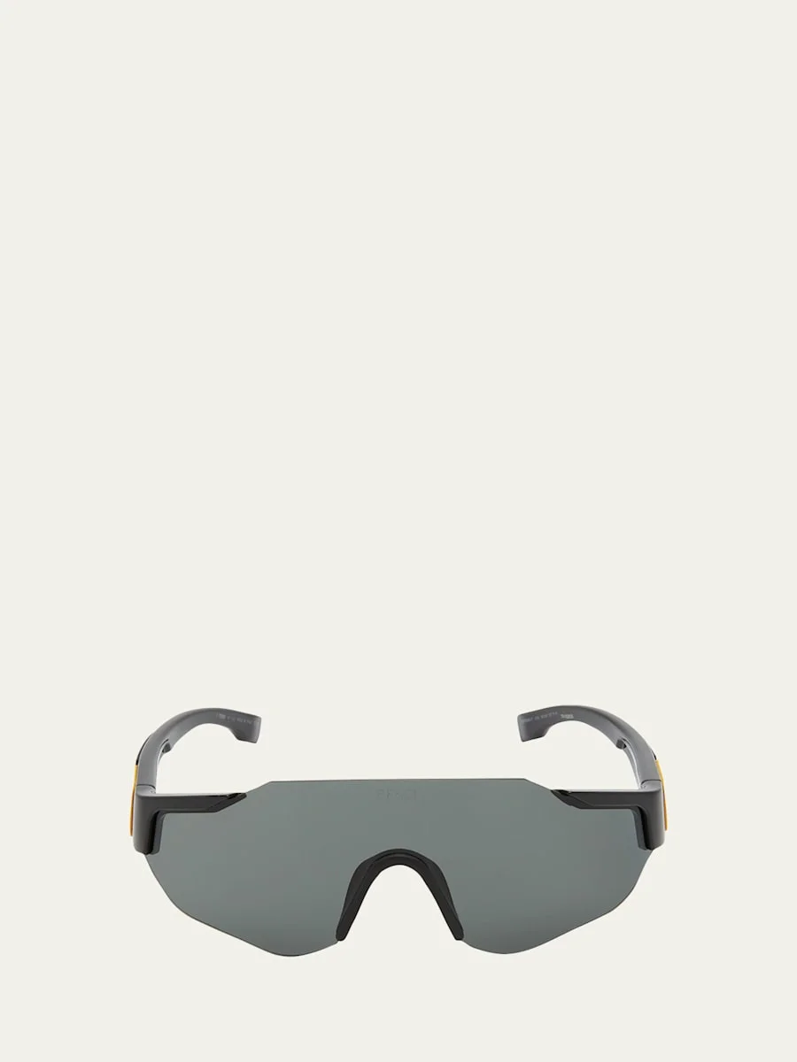 Men's FF-Logo Rimless Shield Sunglasses - 1
